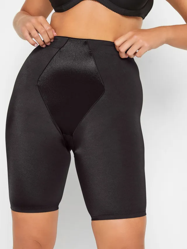 Yours Corrigerende Short Van Satijn In Zwart-56 Black