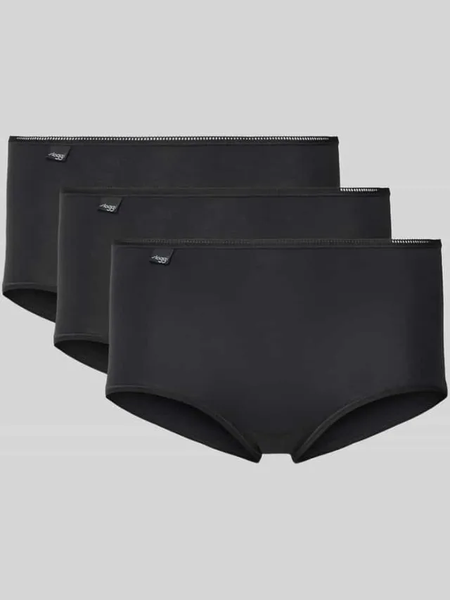 Sloggi Slim fit slips met logopatch in een set van 3 stuks Zwart
