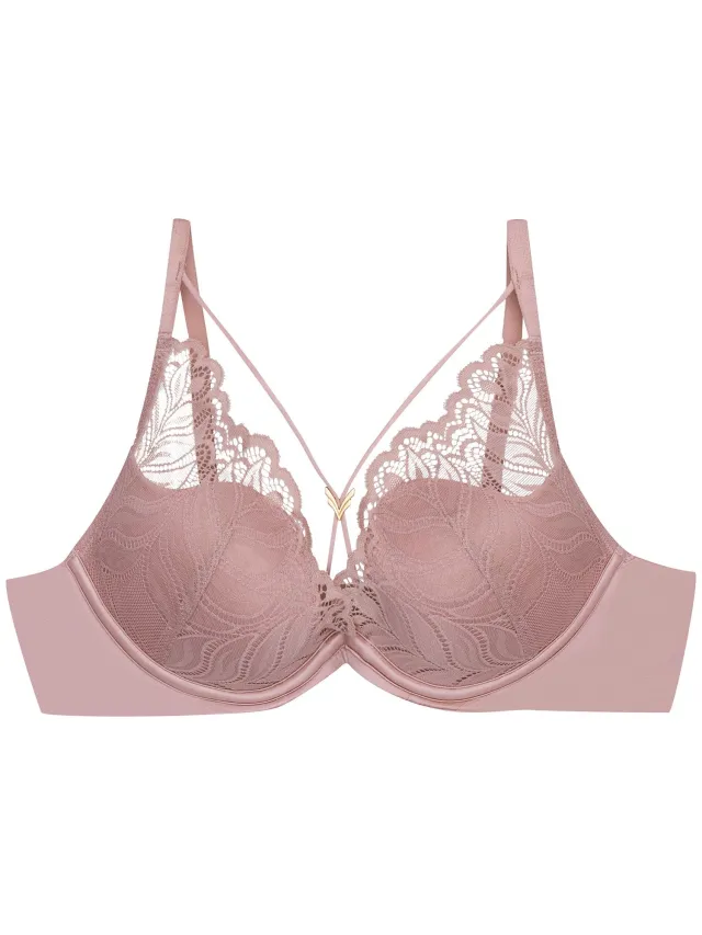 ESOTIQ Korin - Push-upbeha - Oudroze - Kanten cups - Gouden details
