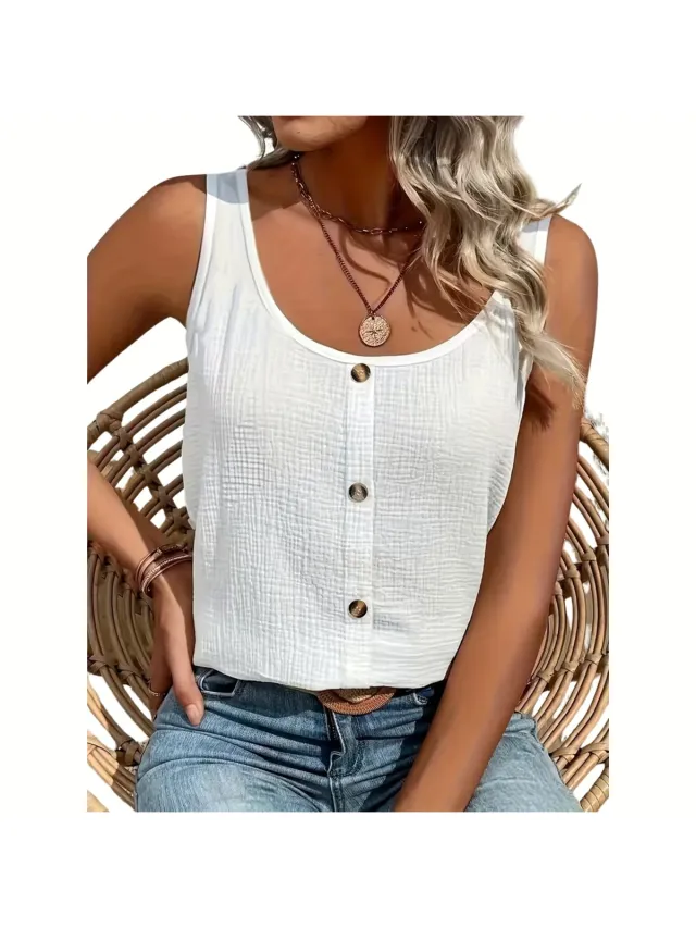 Currero Topje Dames - Top Kleding - Shirt - Blouse - Kort - Volwassen - Wit