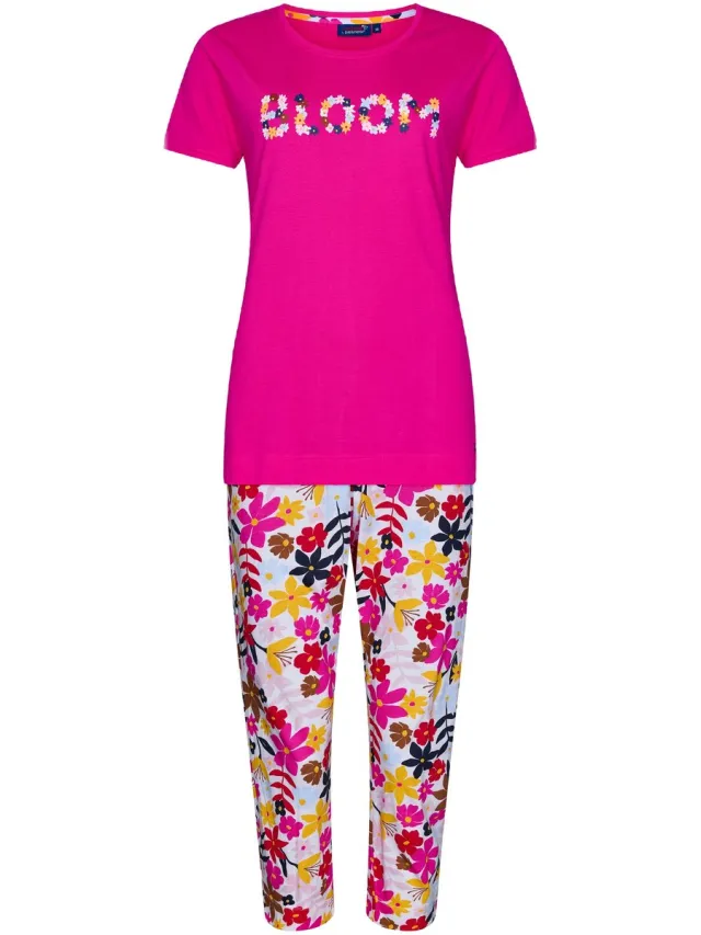 Rebelle Dames Pyjamaset Rebelle - Full Bloom - Bio Katoen roze