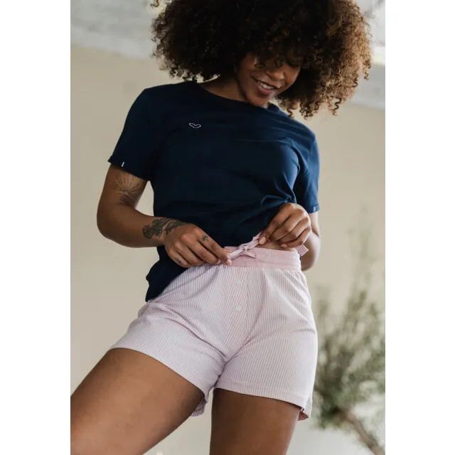By Louise Dames korte pyjama set shortama blauw Veelkleurig