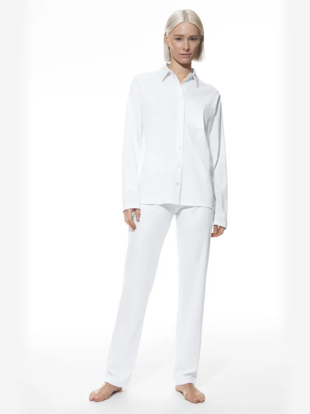 Mey Pyjama lang Serie Malea Wit