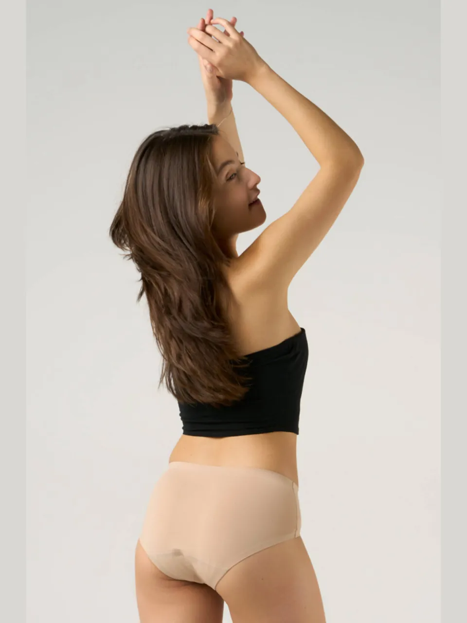 Moodies Undies medium/sterk absorberende seamless menstruatieslip beige, foto 6