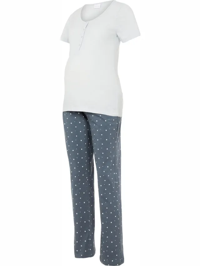 Mamalicious MLMIRA STAR SS JRS PYJAMAS 2F A. E. NOOS - Dames - Pyjamas Gray Dawn