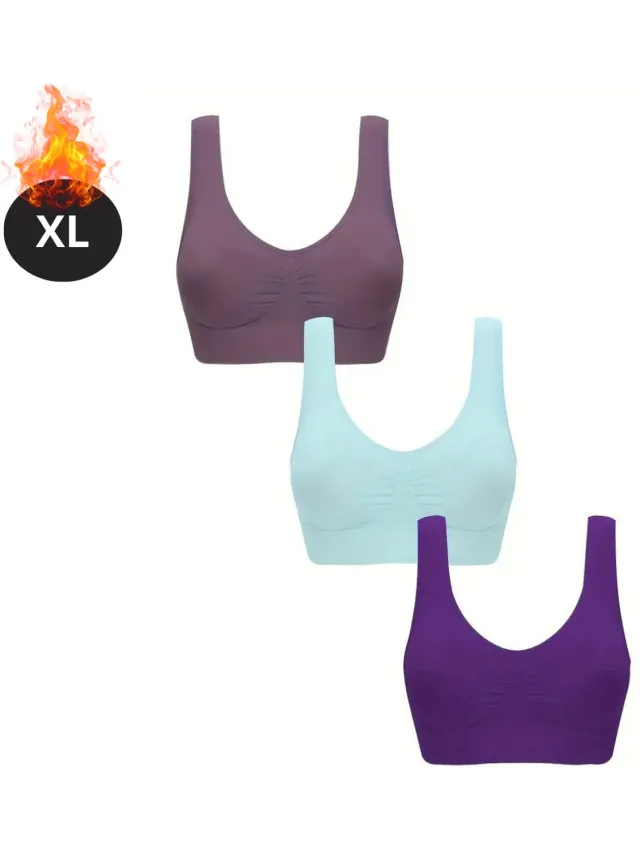 Bovista BH Set Zonder Beugel - Zonder Bandjes - Push-up Bh's - Comfort Beha - Comfortabel - Sterk - Dames - 3 Pack - Gemengd 11