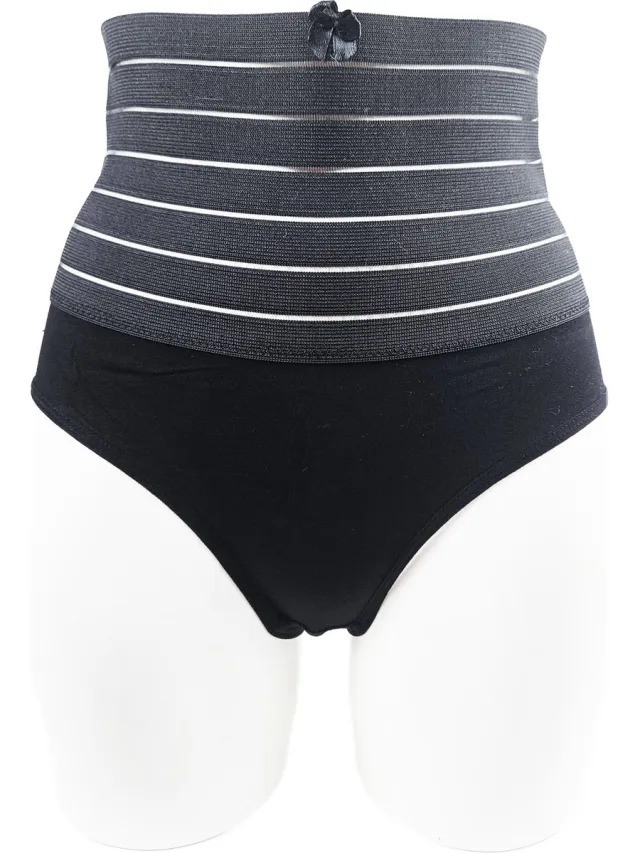 BamBella ondergoed - 2 STUKS - Sterk corrigerende Taille Korset onderbroek string Zwart