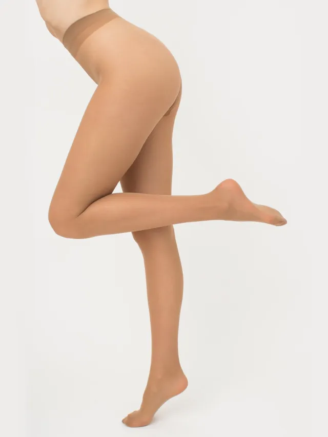 Giulia Panty - Infinity 20 - Zijdeachtig - Doorlopend Broekje - Platte Naden - Kruisje Katoen - 20 Den - Medium - Caramel
