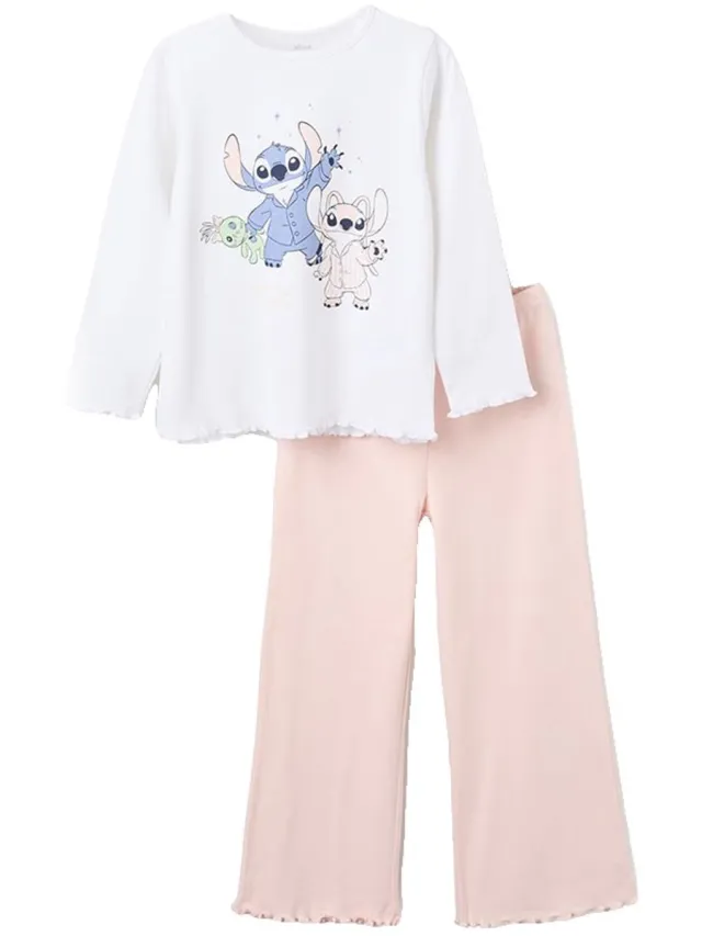 Zippy 3107429601 Pyjama Met Lange Mouwen Wit,Roze 8-9 Years Meisje White