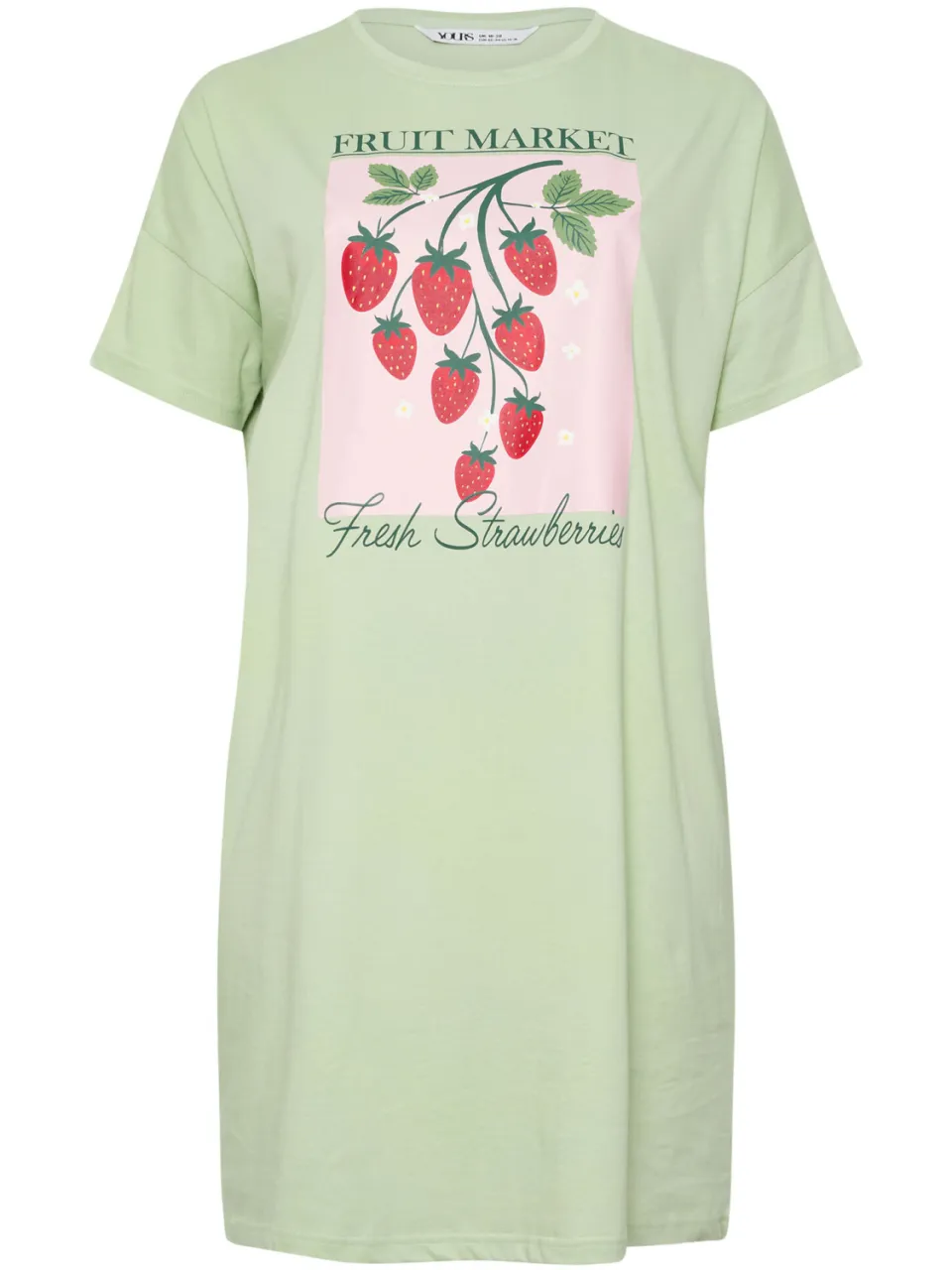Yours Groen 'Fruit Market' Slaapshirt Nachthemd-64, foto 3