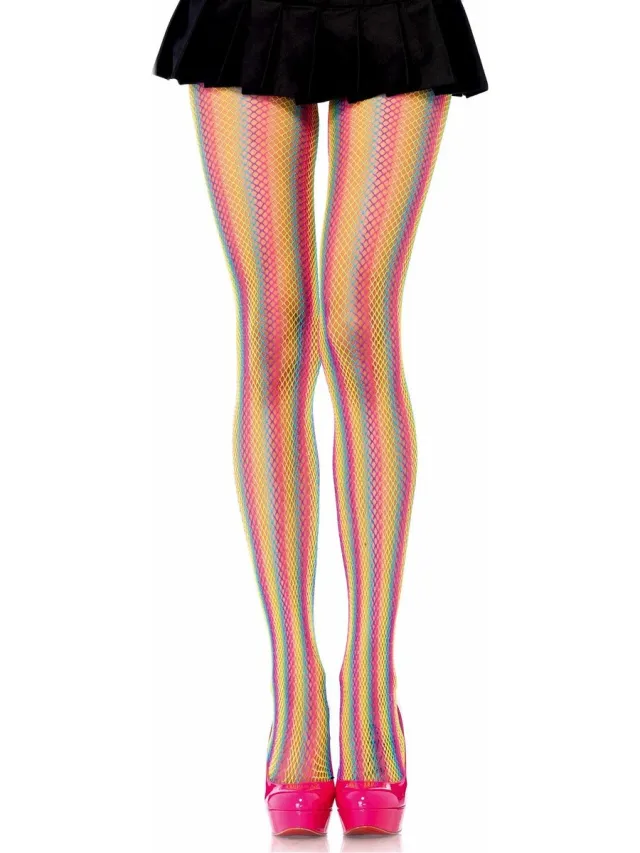 Leg Avenue Rainbow Fishnet Pantyhose ["Meerkleurig"]