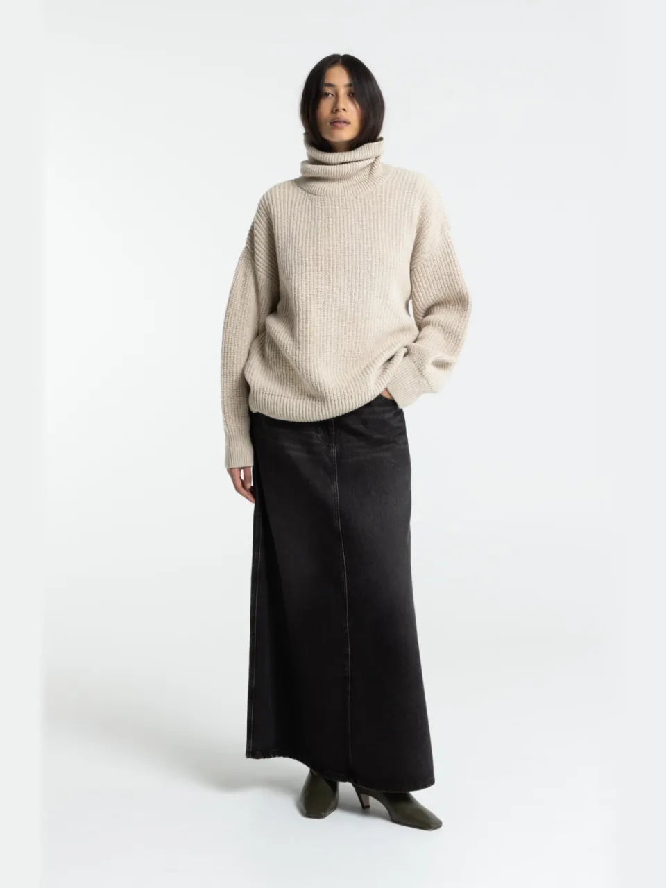 Kings Of Indigo dames vegan Spijkerrok Amirah Zwart