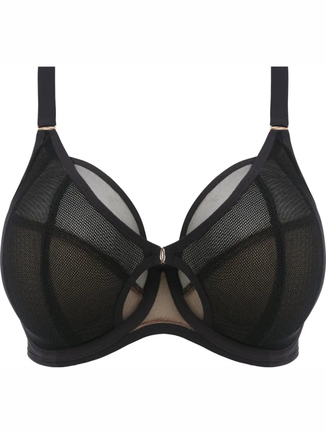 Elomi Kintai plunge Dames Beha - Maat 85F (EU) Zwart