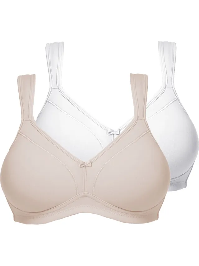 Susa bh zonder beugels 2 pack Comfort Topsy wit / cappuccino