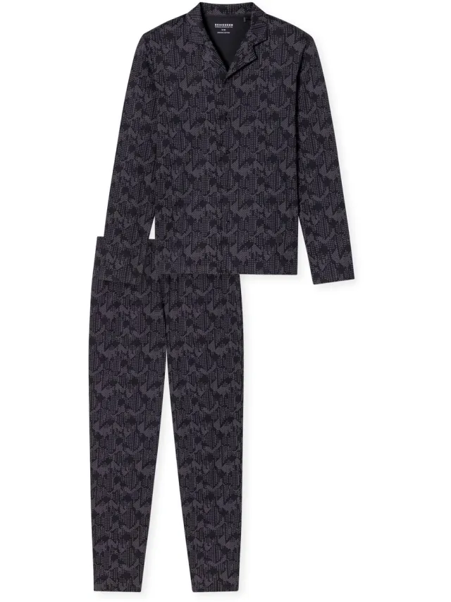 Schiesser Fine Interlock – Pyjama – 183176 – Charbon – koolzwart