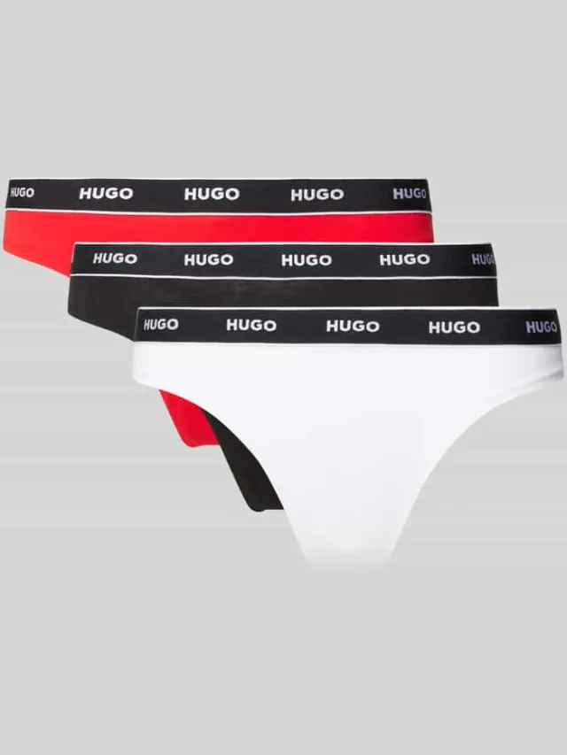 Hugo String met stretch, set van 3 stuks Rood
