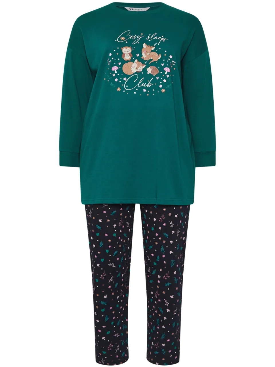 Yours Green 'Cosy Sleep Club' Woodland Pyjama Cadeauset-64, foto 4
