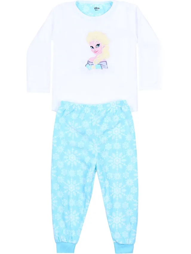 Disney Warme Elsa FROZEN DISNEY pyjama wit-blauw