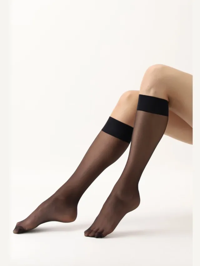 Oroblu MiBas Lycia 15 Kniekousen - Kleur Zwart - Maat One size