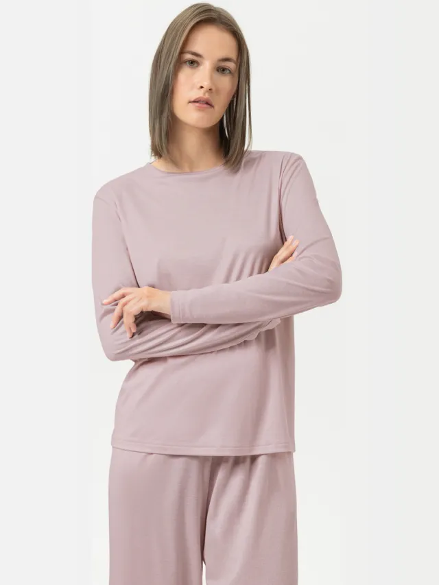 Mey Shirt met lange mouwen Serie Night Essentials Pink Parfait roze