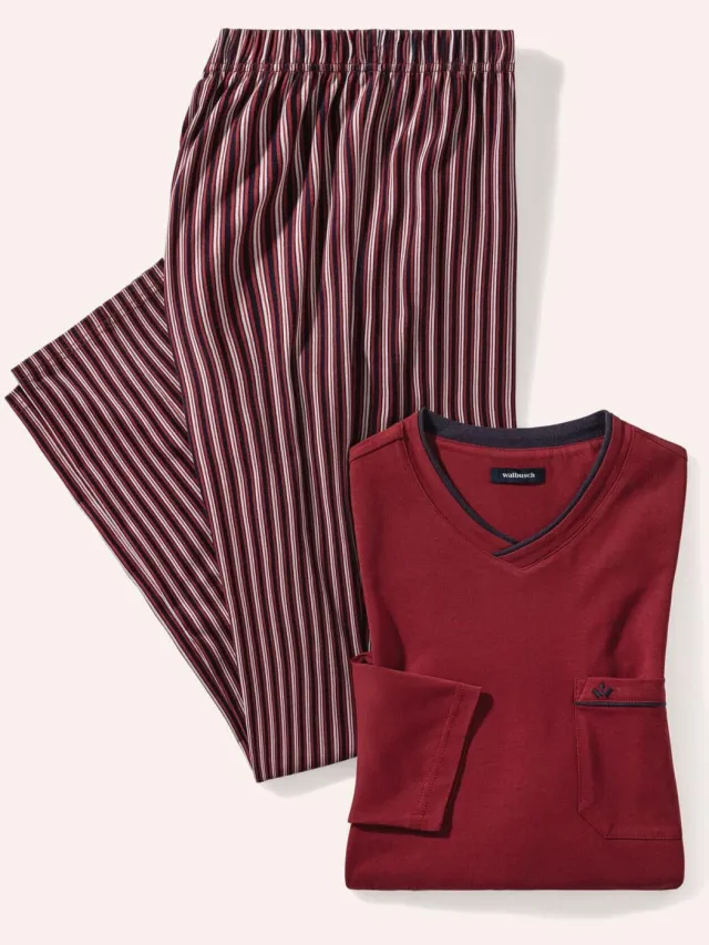 Walbusch pyjama rood/blauw