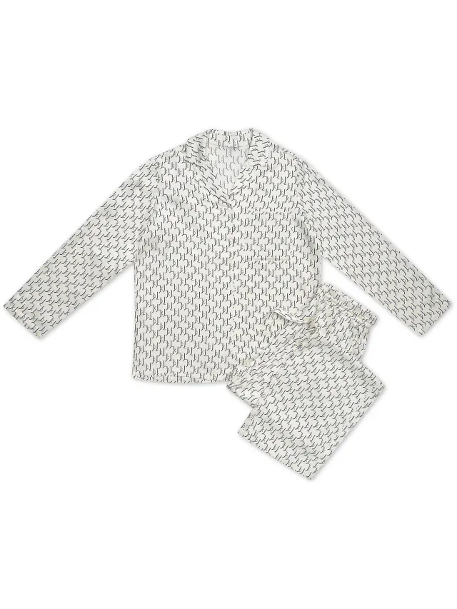 ESOTIQ Karl Lagerfeld Monogram - Damespyjama - Wit