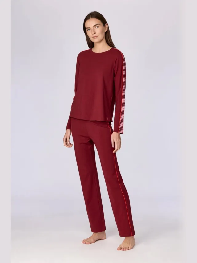 Woody pyjama dames - bordeaux - 262-15-XPA-Z/471