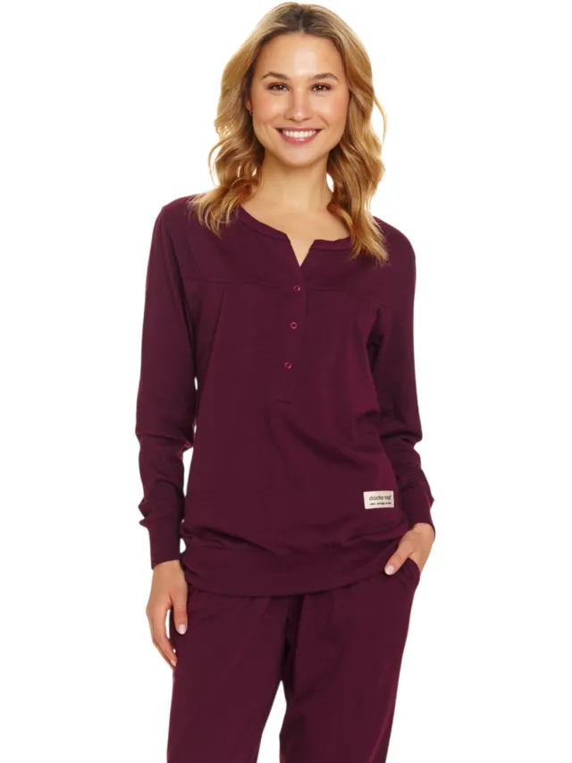 Doctor Nap Katoenen Pyjama Dames Burgundy PM.4349 44 / Bordeaux