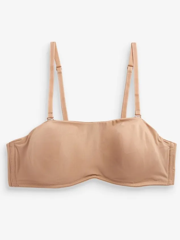 Next Dames - A-D gladstrijkende strapless beugelbeha zonder vulling - Huidkleur Praline Nude