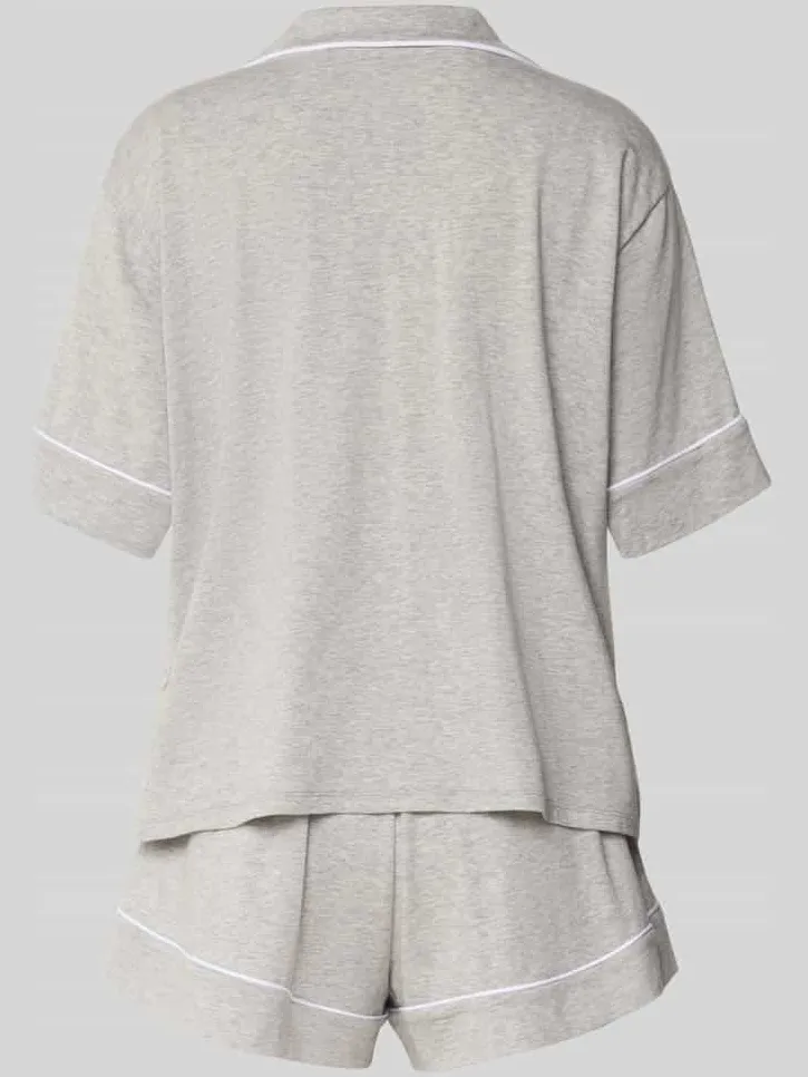 Polo Ralph Lauren Pyjama met logostitchings, model 'POLO ESSENTIALS' lichtgrijs gemêleerd, foto 2