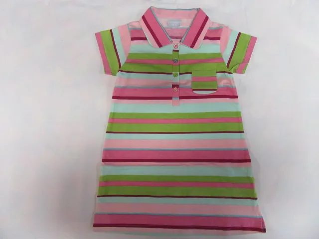 Wiplala Slaapkleed - Nachthemd - Streep - Rose / groen - 5 jaar 110 rose , groen