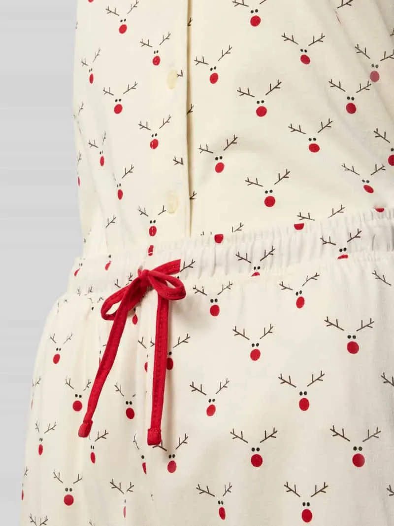 Lascana Pyjama van puur katoen model 'X-Mas' beige, foto 2