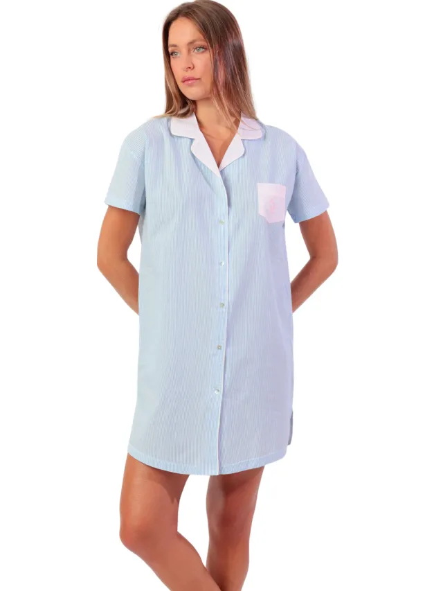 Admas Stripes Home nachthemd blauw