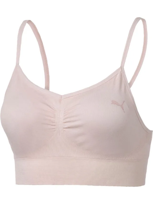Puma Seamless Bra L Dames Sportbeha - Rosewater Heather Roze