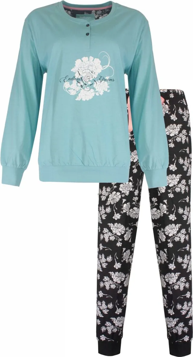 Tenderness Dames Pyjama - Katoen - Groen