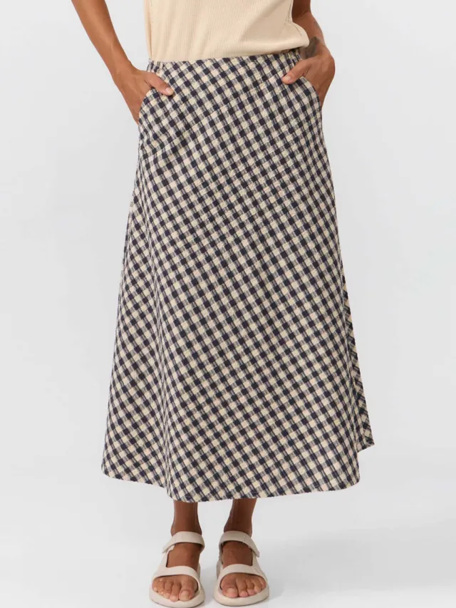 SUITE13LAB dames vegan Rok Belen Geruit Grijs