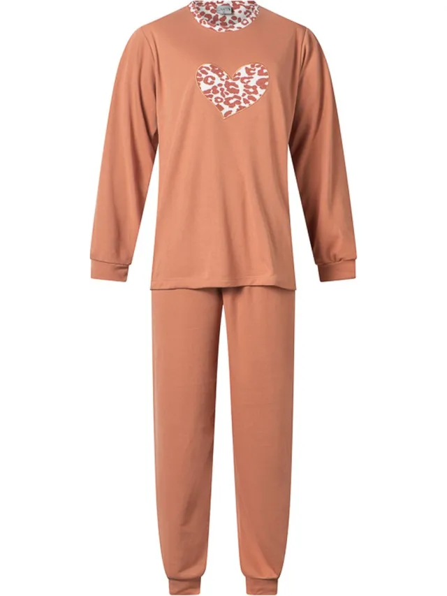 Lunatex Dames pyjama interlock van Lunatex Terracotta Terracota