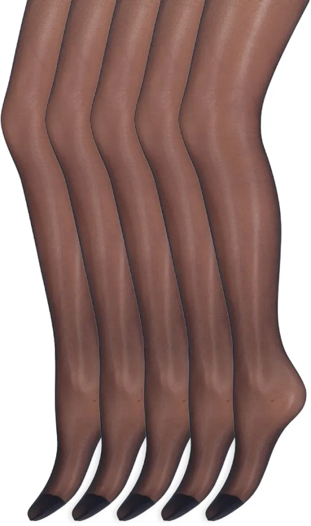 Marianne Zijdeglans Panty | Transparant van teen tot taille | 15 Denier | Merk: Marianne | Maat: S t/m XXXL | Kleur: Graphite | 5 Paar Bruin
