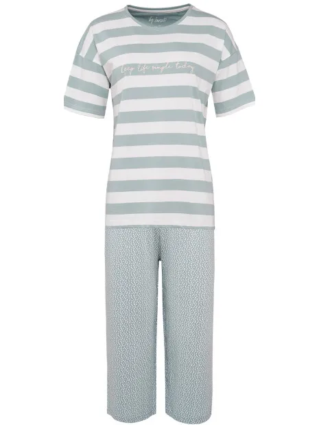 By Louise Dames capri korte pyjama set mint, foto 2