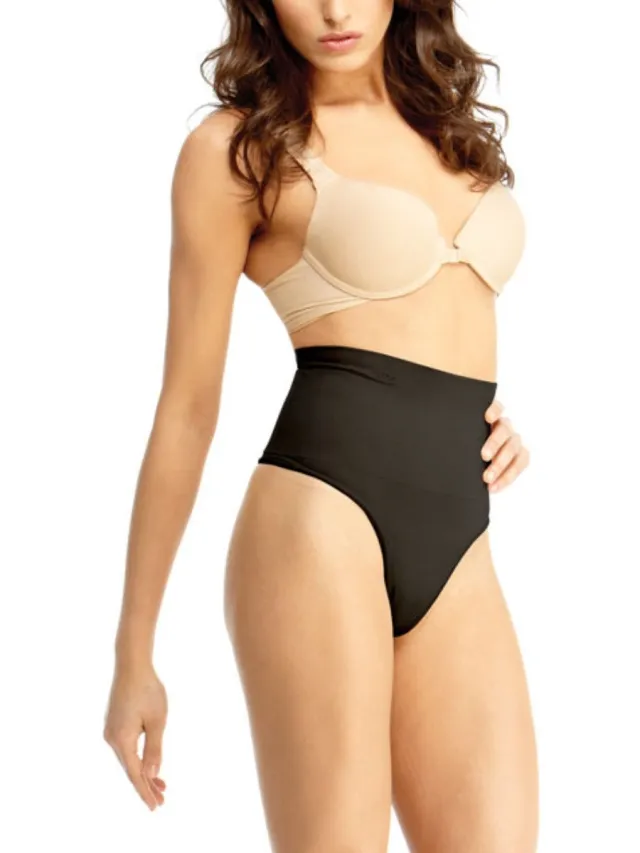 MeMoi Sexy corrigerende string met hoge taille Black