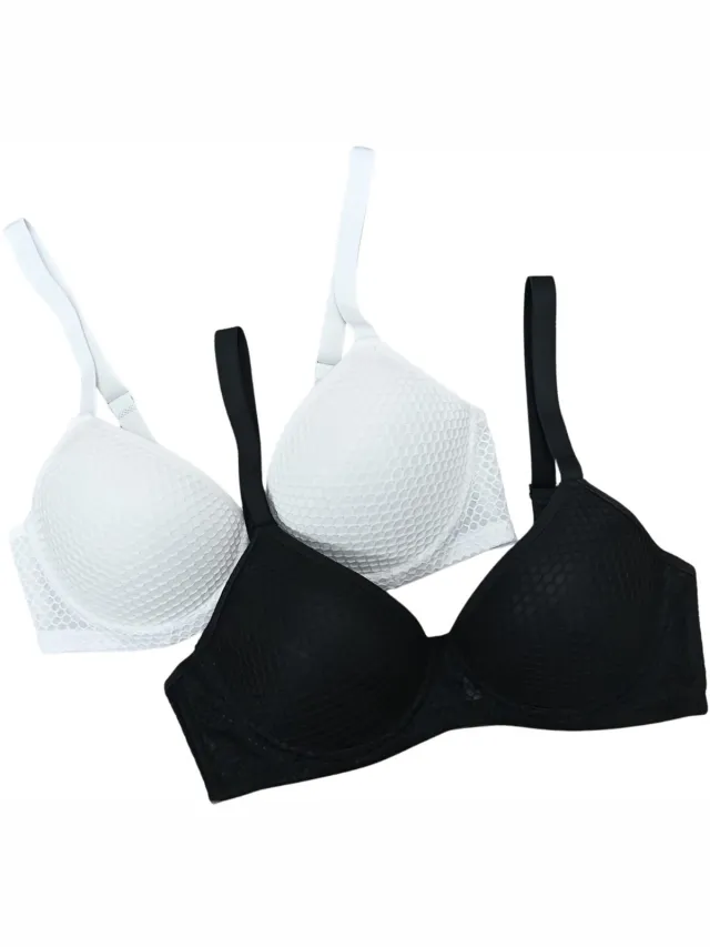 Currero BH Zonder Beugel - Strapless - Zonder Bandjes - Met Voorsluiting - Push-up Bh's - Comfort Beha - Comfortabel - Grote Sluiting - Zwart En Wit - Cupmaat