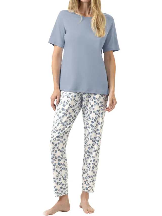 Mey Dames pyjama Wild Violets sleepy blue