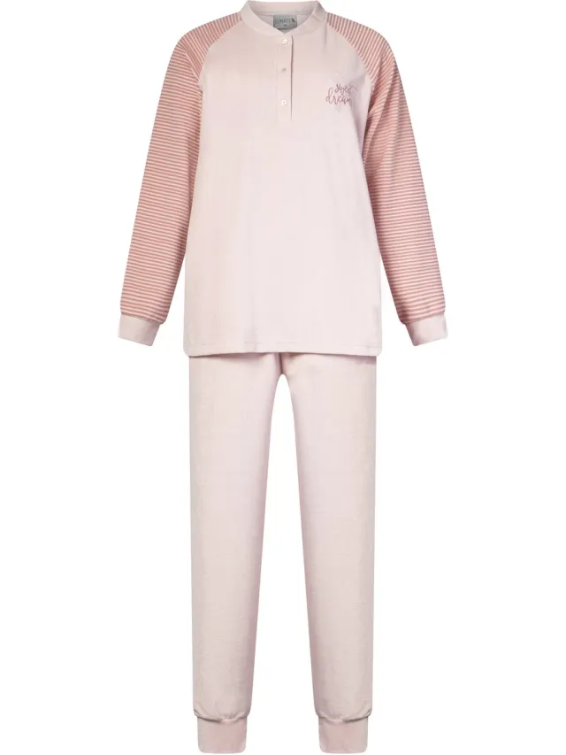 Lunatex winter pyjama 124253 - warm badstof - roze