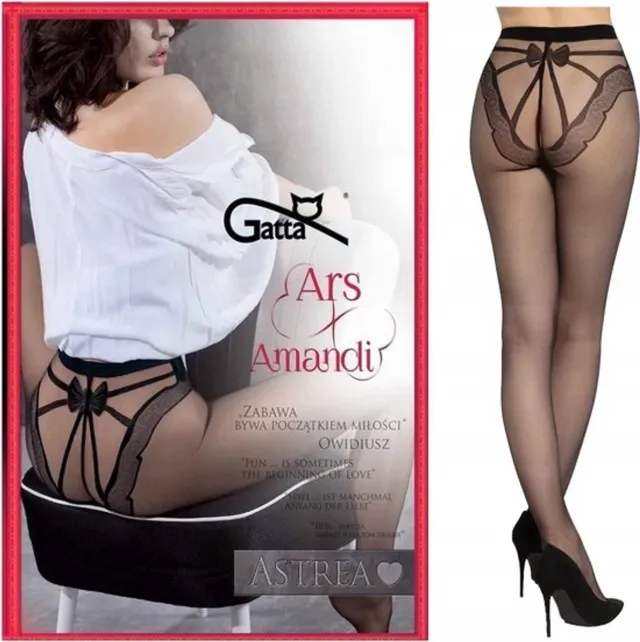 Gatta Panty’s Dames – Maat M – Elegante Panty met Strik Design – Cadeauverpakking – Zwart