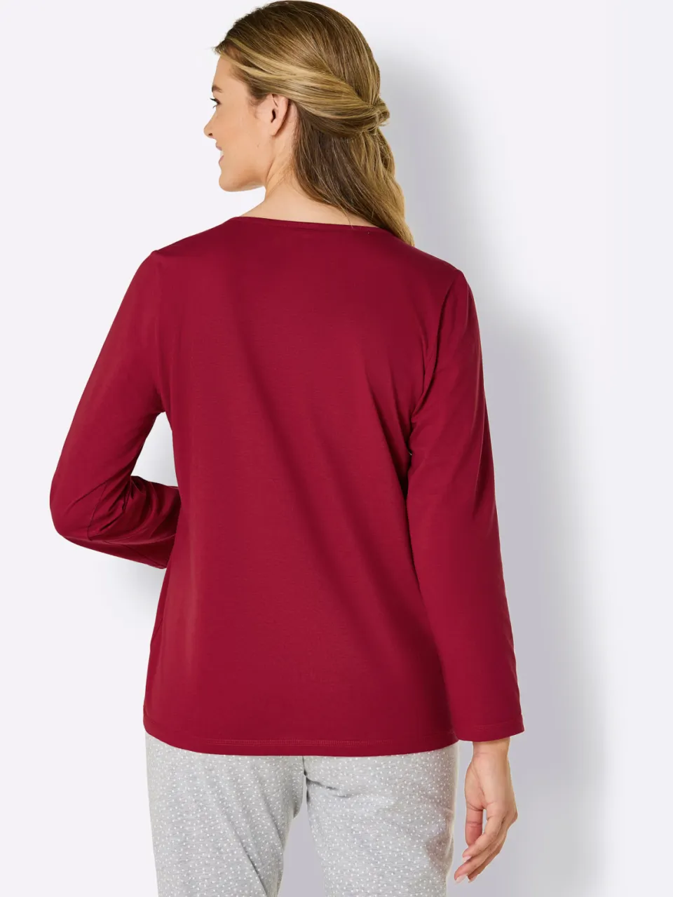 Pyjamashirt rood/antraciet, foto 3