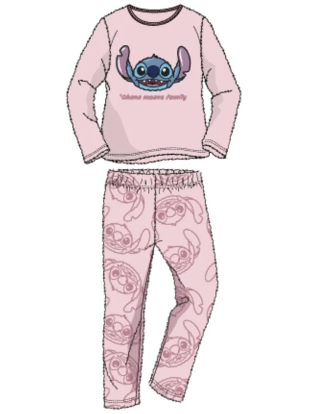 Disney Lilo & Stitch Pyjamaset Fleece Roze