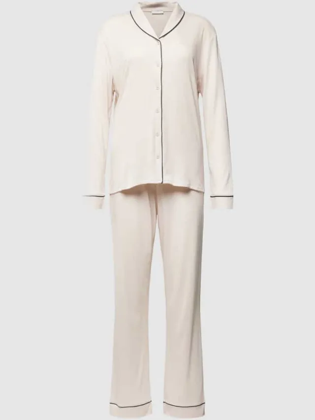 Hanro Regular fit pyjama van puur katoen offwhite, foto 2