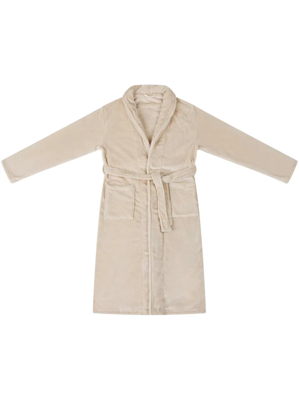 vidaXL Badjas zonder Kap Beige s Flanel, foto 2