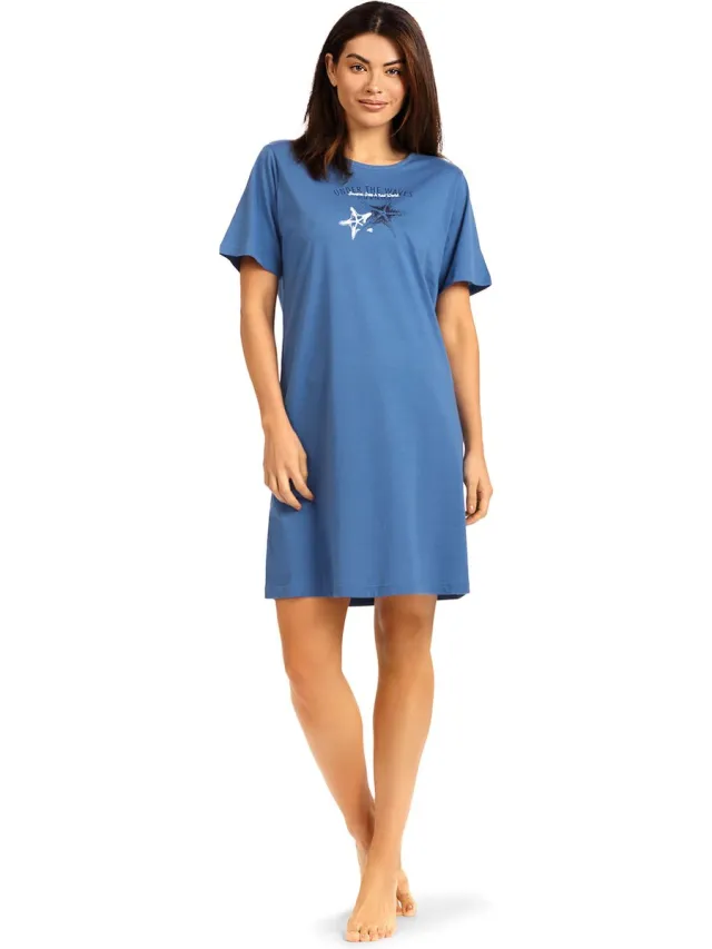 Comtessa Dames Nachthemd 'Starfish' Blauw