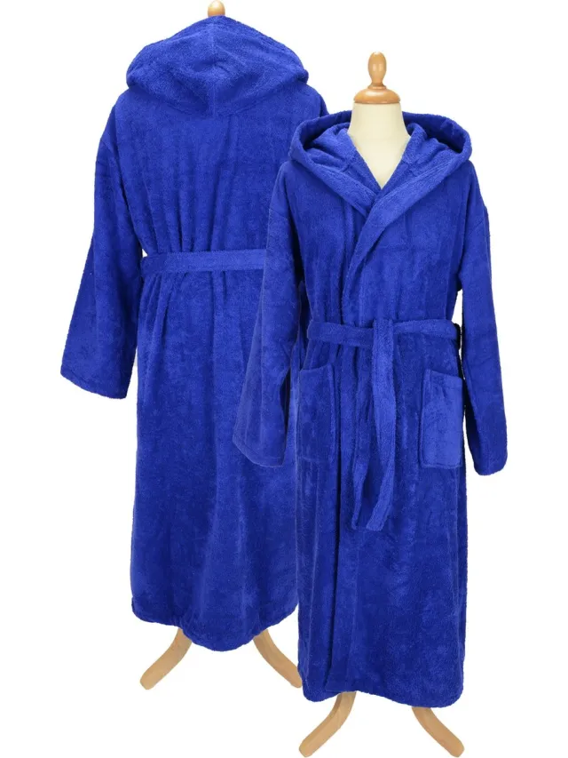 ARTG Robezz - Badjas met Capuchon - 100% Badstof Katoen -True Blue Koningsblauw
